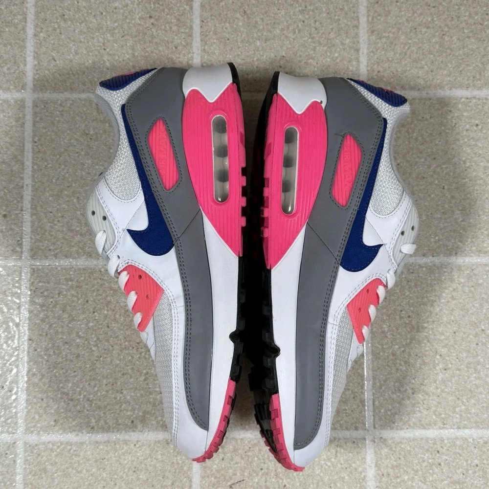 Nike Air Max 90 Womens Sneakers White Pink Blue Size 14.5W / 13M CT1887-100